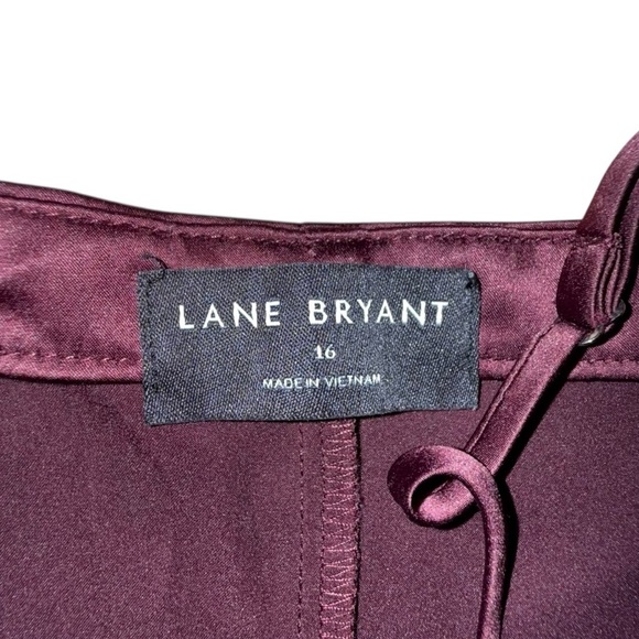 LANE BRYANT Satin Cami - Burgundy Plus 16 - Picture 11 of 13